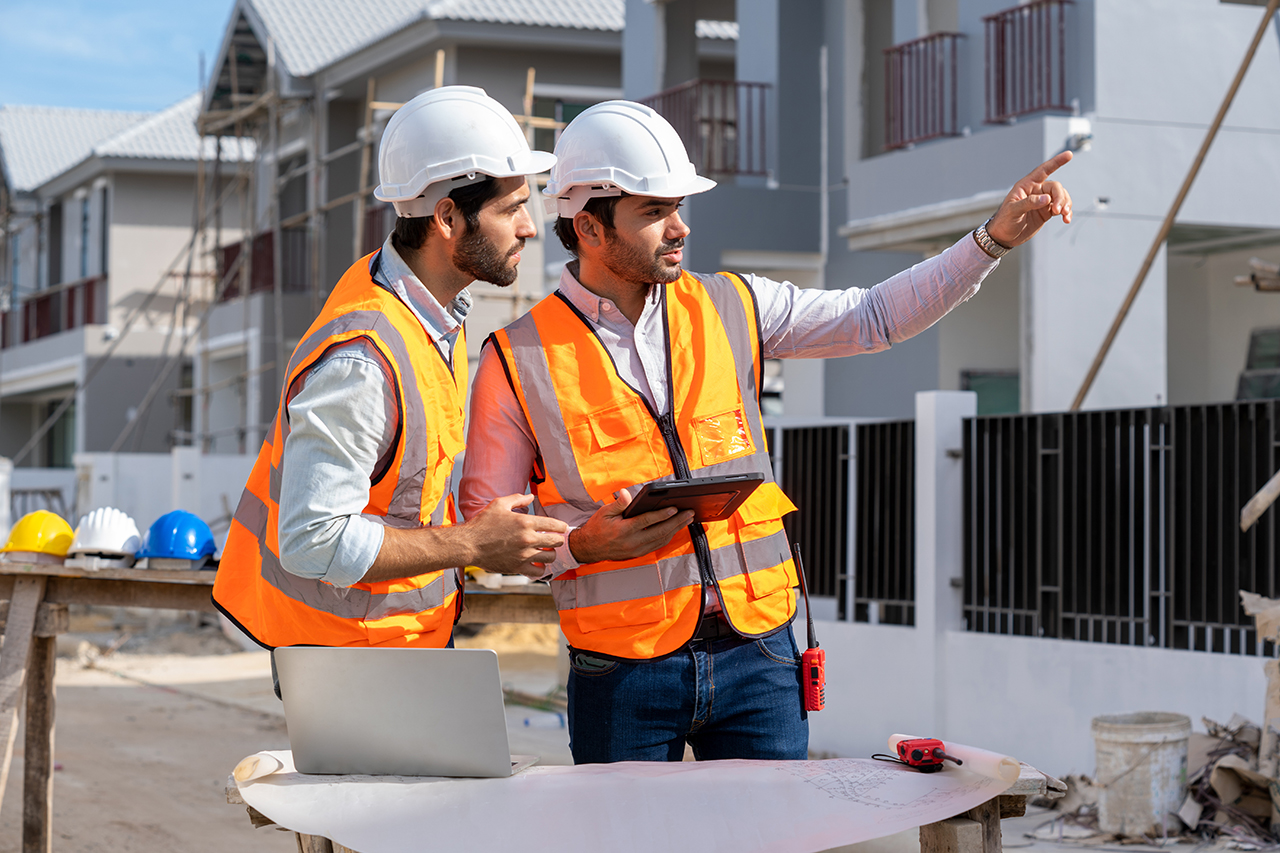 Safety engineers on a construction site